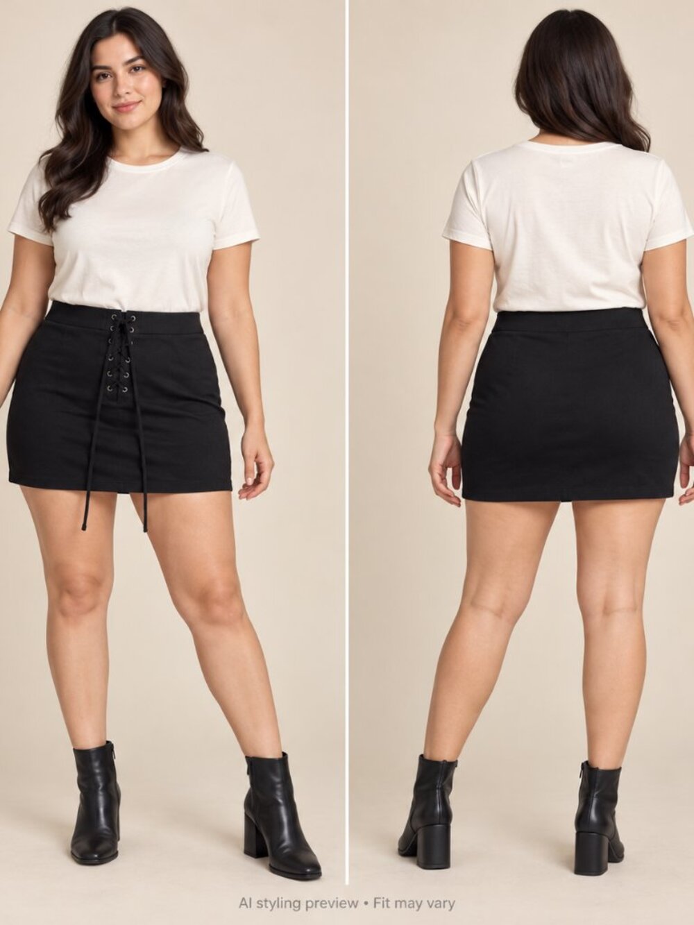Forever 21 Black Lace-Up Mini Skirt‎
